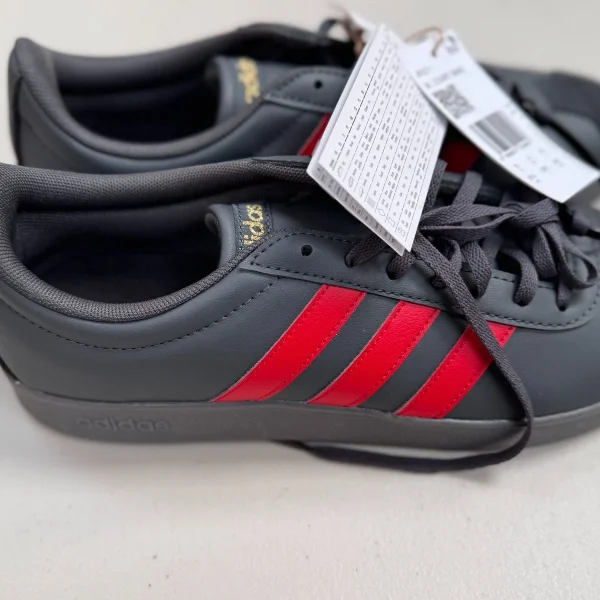 Adidas VL Court Base Trainers – UK 8 / EU 42 – Grey / Red – JR2211