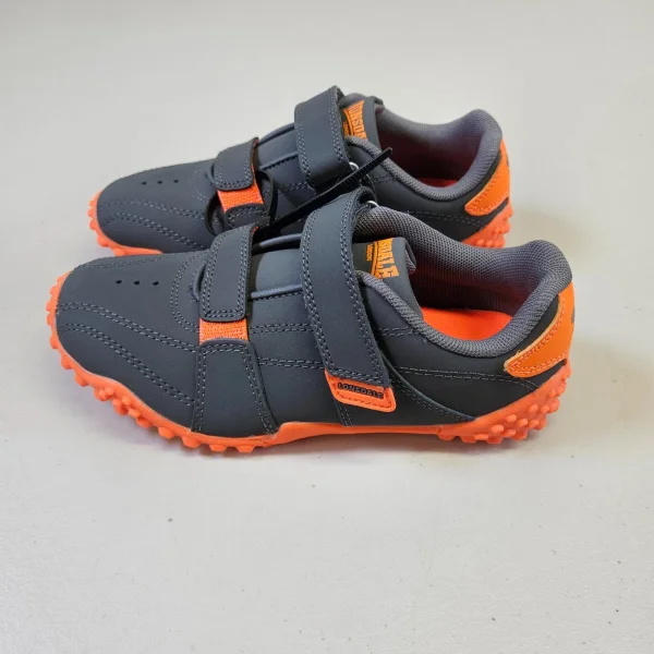 Lonsdale Fulham Kids Trainers UK C13 Grey Orange Sports Shoes left side