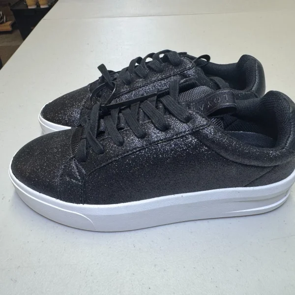 Loyalti Black Glitter Trainers – UK 6 / EU 39 – Unisex Lace-Up Casual Sneakers